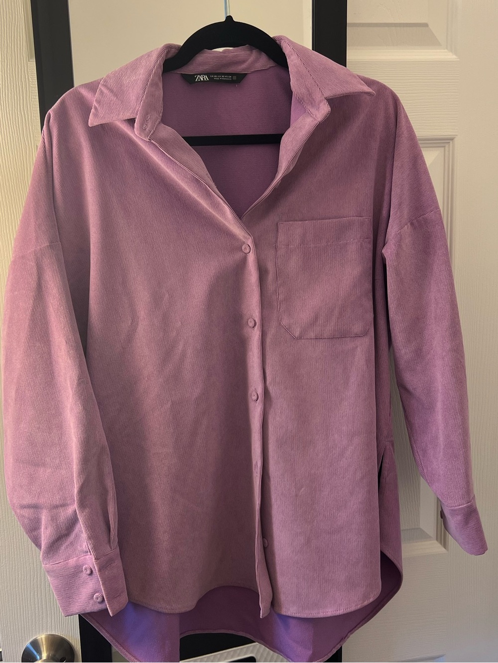 Zara Purple Corduroy Button-Up Shirt